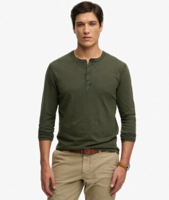 Langärmliges Jersey-Henley-Oberteil