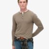 Langärmliges Jersey-Henley-Oberteil