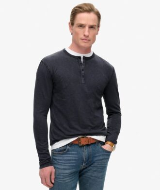 Langärmliges Jersey-Henley-Oberteil
