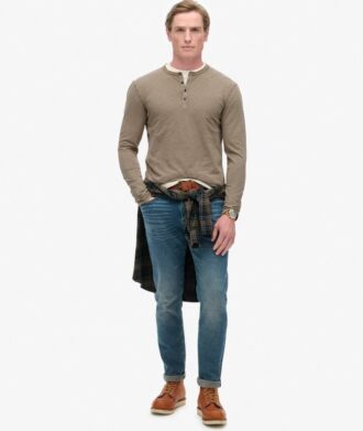 Langärmliges Jersey-Henley-Oberteil