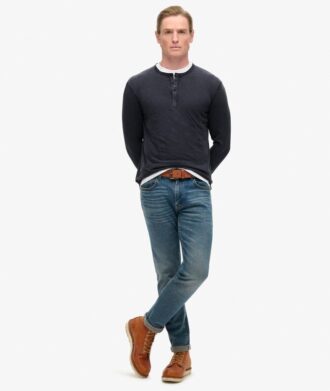 Langärmliges Jersey-Henley-Oberteil