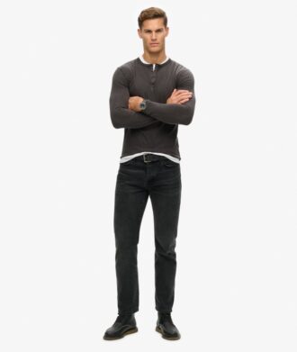 Langärmliges Jersey-Henley-Oberteil Langärmliges Jersey-Henley-Oberteil