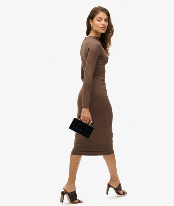 Langärmliges Midi-Kleid mit Rüschen Langärmliges Midi-Kleid mit Rüschen