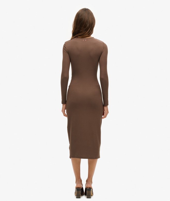 Langärmliges Midi-Kleid mit Rüschen Langärmliges Midi-Kleid mit Rüschen
