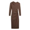 Langärmliges Midi-Kleid mit Rüschen Langärmliges Midi-Kleid mit Rüschen