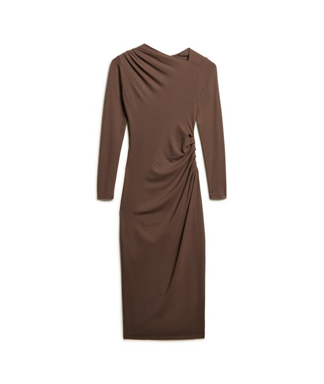 Langärmliges Midi-Kleid mit Rüschen Langärmliges Midi-Kleid mit Rüschen