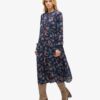 Langärmliges Midi-Kleid mit Stufenrock Langärmliges Midi-Kleid mit Stufenrock