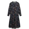 Langärmliges Midi-Kleid mit Stufenrock Langärmliges Midi-Kleid mit Stufenrock