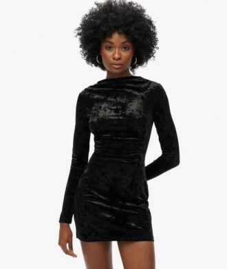 Langärmliges Minikleid aus Samt