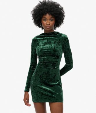 Langärmliges Minikleid aus Samt