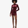 Langärmliges Minikleid aus Samt
