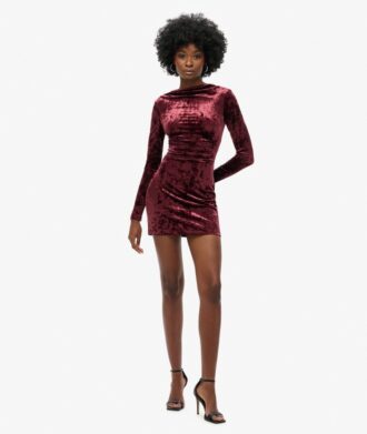 Langärmliges Minikleid aus Samt