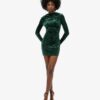 Langärmliges Minikleid aus Samt