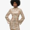 Langärmliges Minikleid mit Paillettenprint