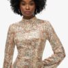 Langärmliges Minikleid mit Paillettenprint