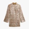 Langärmliges Minikleid mit Paillettenprint
