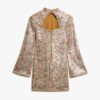 Langärmliges Minikleid mit Paillettenprint