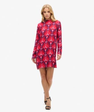 Langärmliges Minikleid mit Print