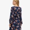 Langärmliges Minikleid mit V-Ausschnitt und Wickeloptik