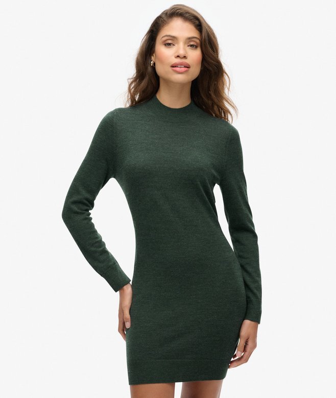 Langärmliges Strickkleid aus Merinowolle Langärmliges Strickkleid aus Merinowolle