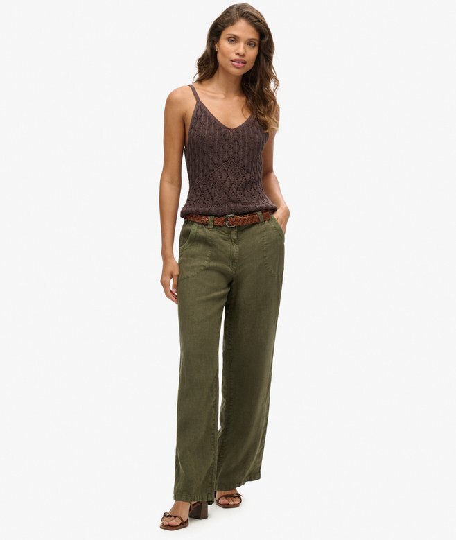 Leinenhose mit niedriger Leibhöhe Leinenhose mit niedriger Leibhöhe