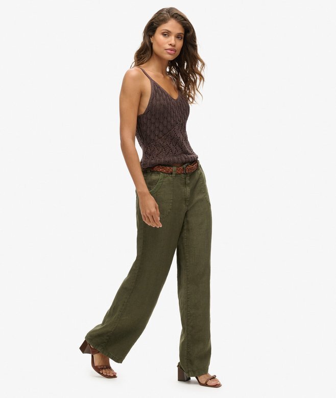 Leinenhose mit niedriger Leibhöhe Leinenhose mit niedriger Leibhöhe
