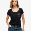 Lo-Fi Biker T-Shirt mit Rundhalsausschnitt