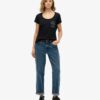 Lo-Fi Biker T-Shirt mit Rundhalsausschnitt