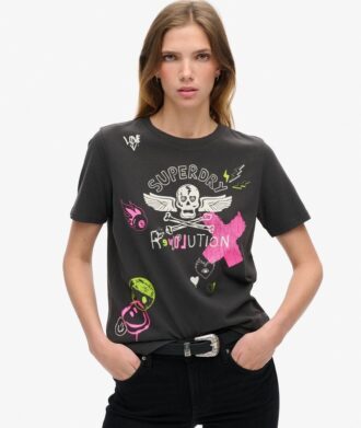 Lo-Fi-Punk-Poster-T-Shirt in lockerer Passform