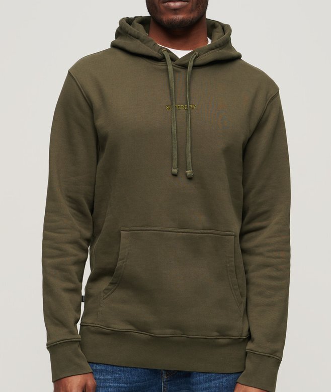 Locker sitzender Kapuzenpullover mit Micro-Logo-Grafik Locker sitzender Kapuzenpullover mit Micro-Logo-Grafik