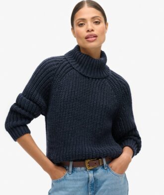 Locker sitzender Rollkragenpullover aus Strickmode