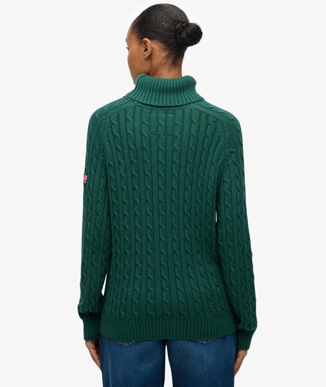 Locker sitzender Rollkragenpullover mit Zopfmuster Locker sitzender Rollkragenpullover mit Zopfmuster