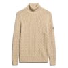 Locker sitzender Rollkragenpullover mit Zopfmuster Locker sitzender Rollkragenpullover mit Zopfmuster