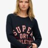 Locker sitzender Strickpullover mit Grafikprint
