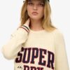 Locker sitzender Strickpullover mit Grafikprint