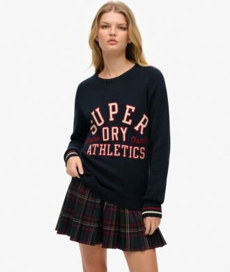 Locker sitzender Strickpullover mit Grafikprint