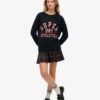 Locker sitzender Strickpullover mit Grafikprint
