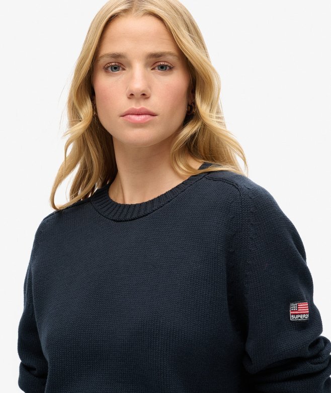 Locker sitzender Strickpullover mit Rundhalsausschnitt Locker sitzender Strickpullover mit Rundhalsausschnitt