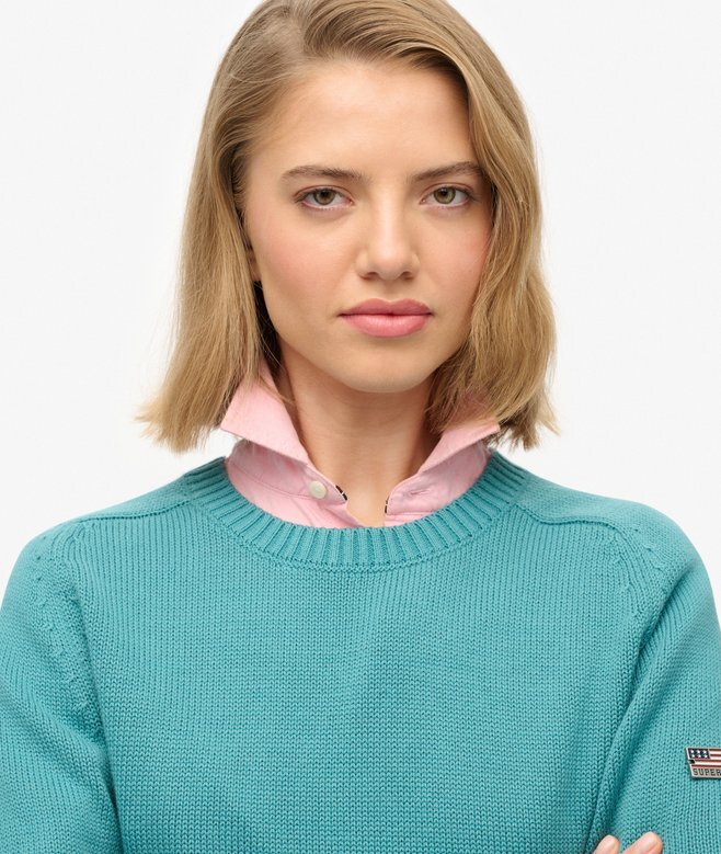 Locker sitzender Strickpullover mit Rundhalsausschnitt Locker sitzender Strickpullover mit Rundhalsausschnitt
