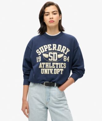 Lockeres Sweatshirt mit College-Schriftzug