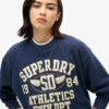 Lockeres Sweatshirt mit College-Schriftzug