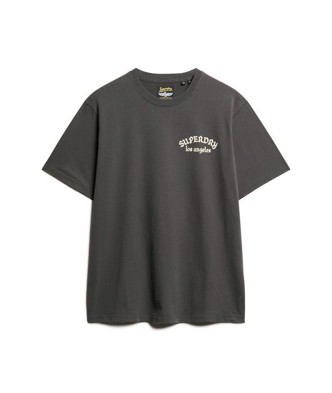 Lockeres T-Shirt mit Tattoo-Grafik auf dem Rücken Lockeres T-Shirt mit Tattoo-Grafik auf dem Rücken