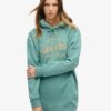 Luxe Metallic Logo Hooded Kleid Luxe Metallic Logo Hooded Kleid