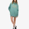 Luxe Metallic Logo Hooded Kleid Luxe Metallic Logo Hooded Kleid