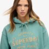 Luxe Metallic Logo Hooded Kleid Luxe Metallic Logo Hooded Kleid