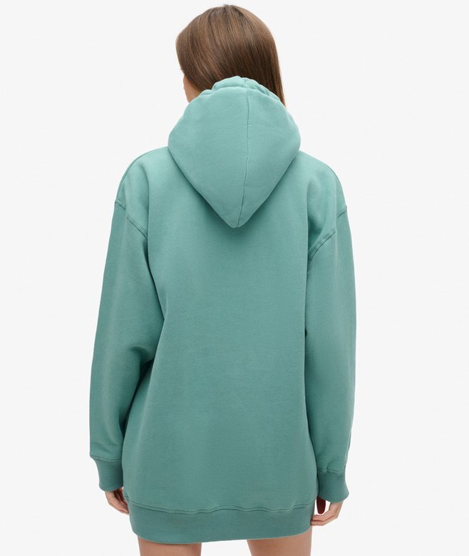 Luxe Metallic Logo Hooded Kleid Luxe Metallic Logo Hooded Kleid