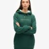 Luxe Metallic Logo Kapuzenpullover-Kleid Luxe Metallic Logo Kapuzenpullover-Kleid