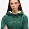 Luxe Metallic Logo Kapuzenpullover-Kleid Luxe Metallic Logo Kapuzenpullover-Kleid