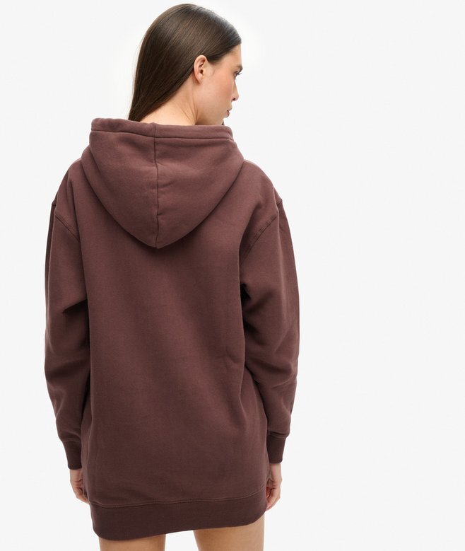 Luxe Metallic Logo Kapuzenpullover-Kleid Luxe Metallic Logo Kapuzenpullover-Kleid