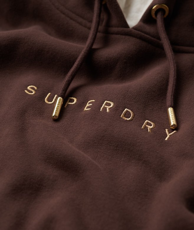 Luxe Metallic Logo Kapuzenpullover-Kleid Luxe Metallic Logo Kapuzenpullover-Kleid
